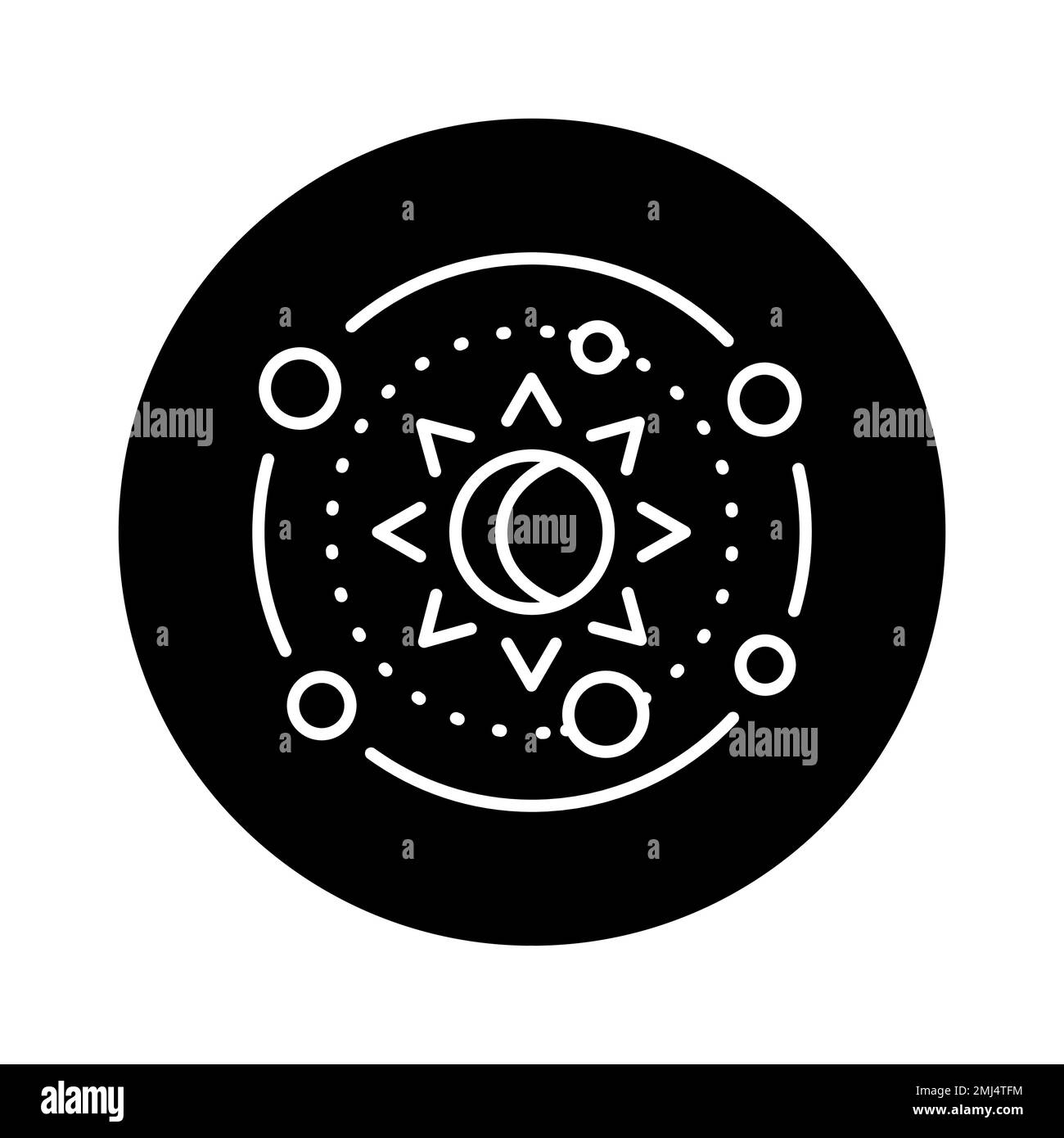 Symbol für die Astrologie-Farblinie. Isoliertes Vektorelement. Skizzieren Sie das Piktogramm für Webseite, mobile App, Promo Stock Vektor