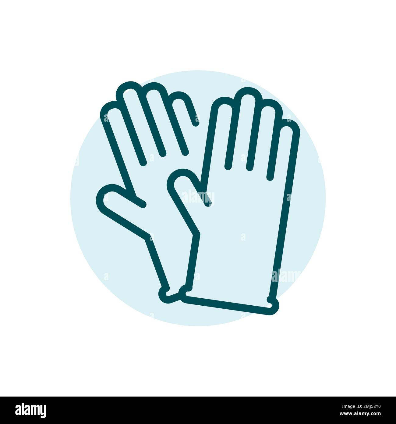 Symbol fr Handschuhe aus Gummi mit schwarzer Linie. Sicherheit der Hnde.  Medizinisches Element Stock-Vektorgrafik - Alamy