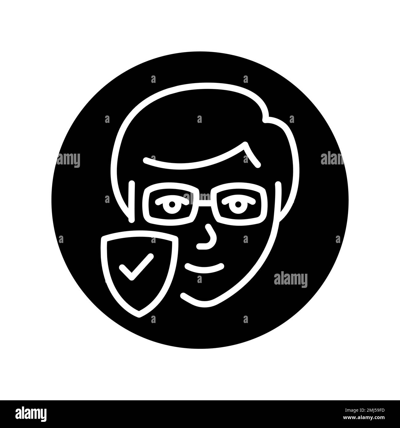 Computerbrille mit farbigem Liniensymbol. Piktogramm für Webseite. Stock Vektor