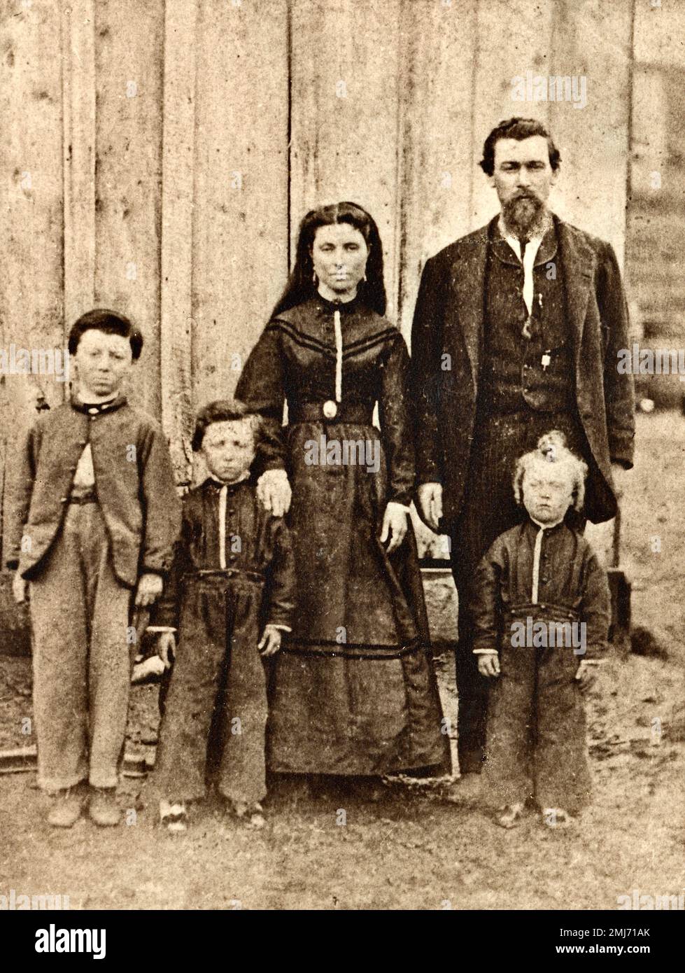 Familie um 1900, amerikanische Geschichte, amerikanische Familie, Mode, Geschichte Stockfoto