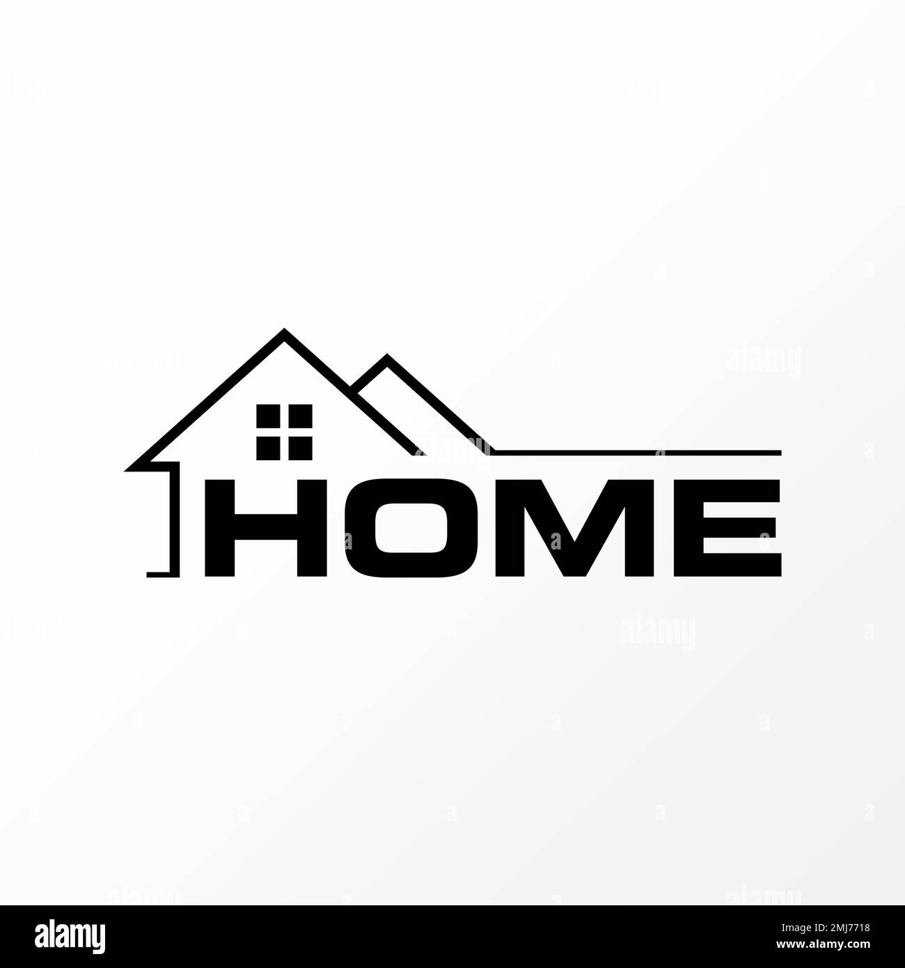 Einfaches und einzigartiges Haus aus Buchstaben oder Worten mit Doppel-Dach-Bild Grafik-Symbol Logo-Design abstraktes Konzept Grundstück oder Konstruktion eines Vektors Stock Vektor
