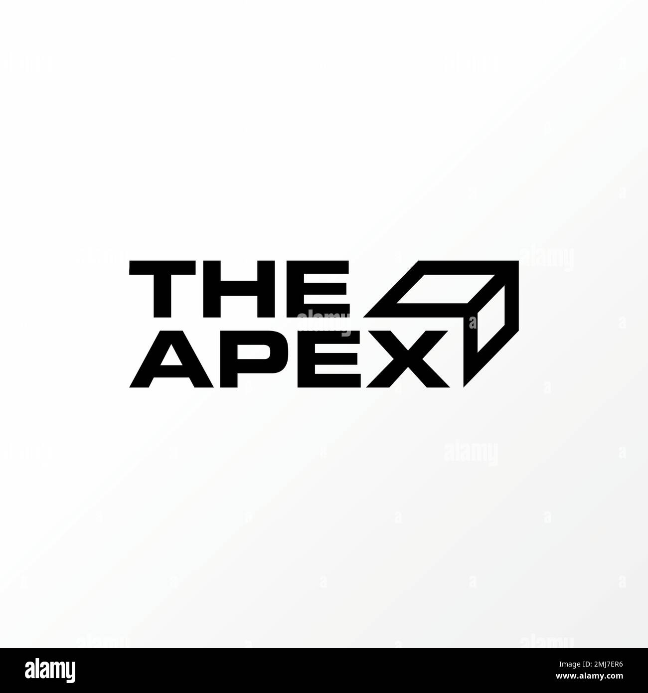 Einfacher und eindeutiger Buchstabe oder Wort DIE APEX mit Rechteck wie 3D-Box Grafiksymbol Logo Design abstraktes Konzept Vektoreigenschaft oder Wasserzeichen Stock Vektor
