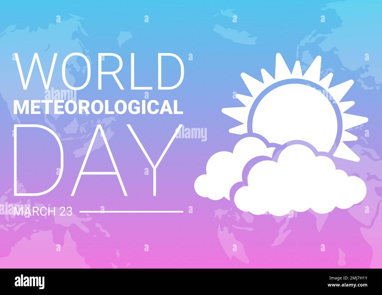 Illustration zum Weltmeteorologischen Tag mit Meteorologiewissenschaft und Wetterforschung in flachem Cartoon, handgezeichnet für Landing-Page-Vorlagen Stock Vektor