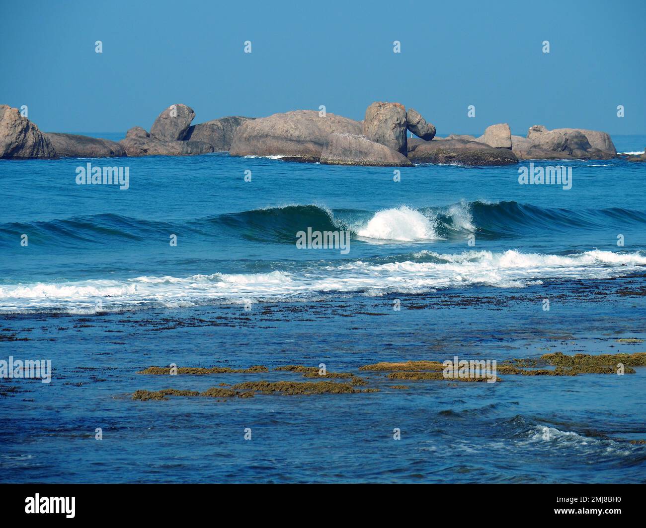 Sandy Beach, Hikkaduwa, Südprovinz, Srí Lanka, Asien Stockfoto