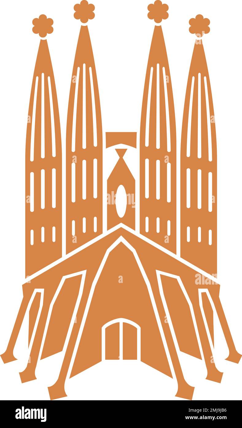 Symbol Für Die Sagrada Familia. Barcelona, Spanien. Vektordarstellung Stock Vektor