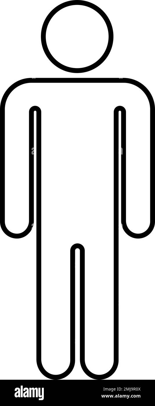 Symbol für Linie der Mannfigur. Menschliches Erwachsenensymbol Stock Vektor