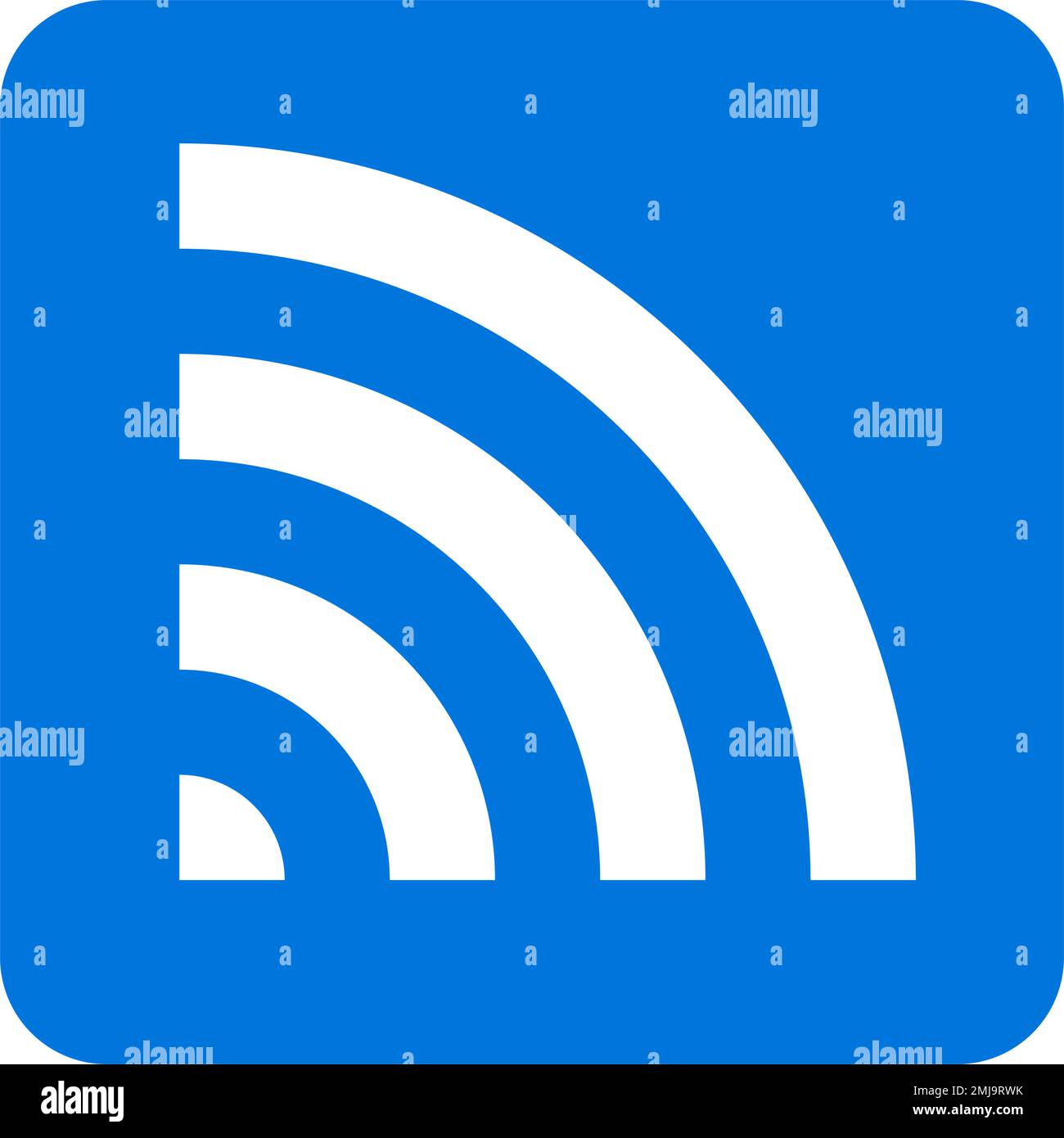 Symbol für blaues Radiosignal. Bearbeitbarer Vektor. Stock Vektor