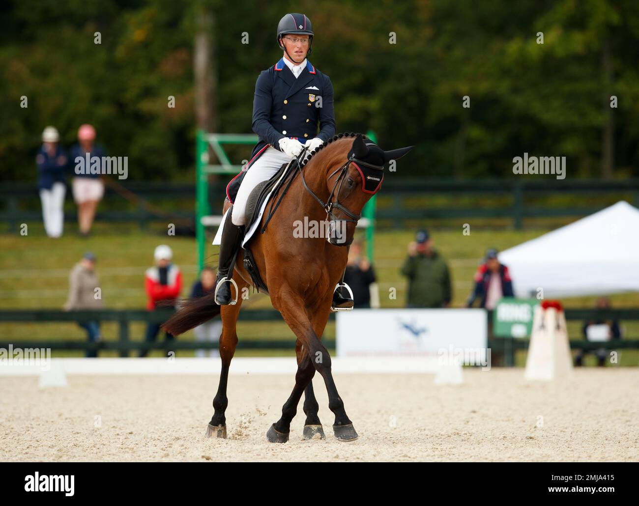 Doug Payne rides Vandiver during the dressage competitions at the MARS Great Meadow