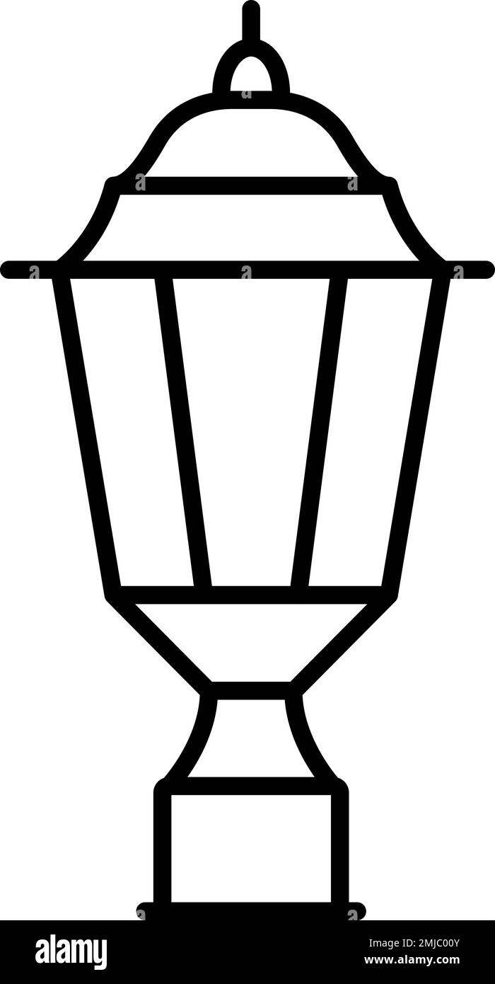 Lampe, Licht, Vektorsymbol für den Außenbereich auf transparentem Hintergrund. Umrissleuchte, Licht, Vektorsymbol für den Außenbereich Stock Vektor