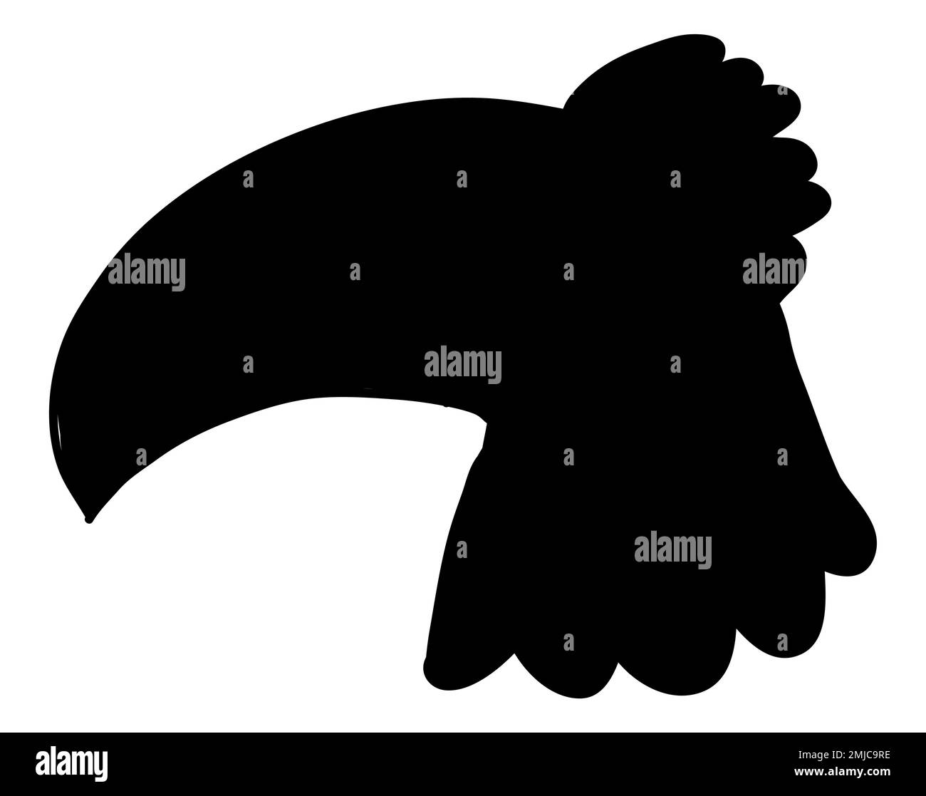 Toucan toco, Ramphastos toco-Kopf, schwarze Silhouette, Vogelgesicht-Logo isoliert auf weißem Hintergrund, Symbolvektor Stock Vektor