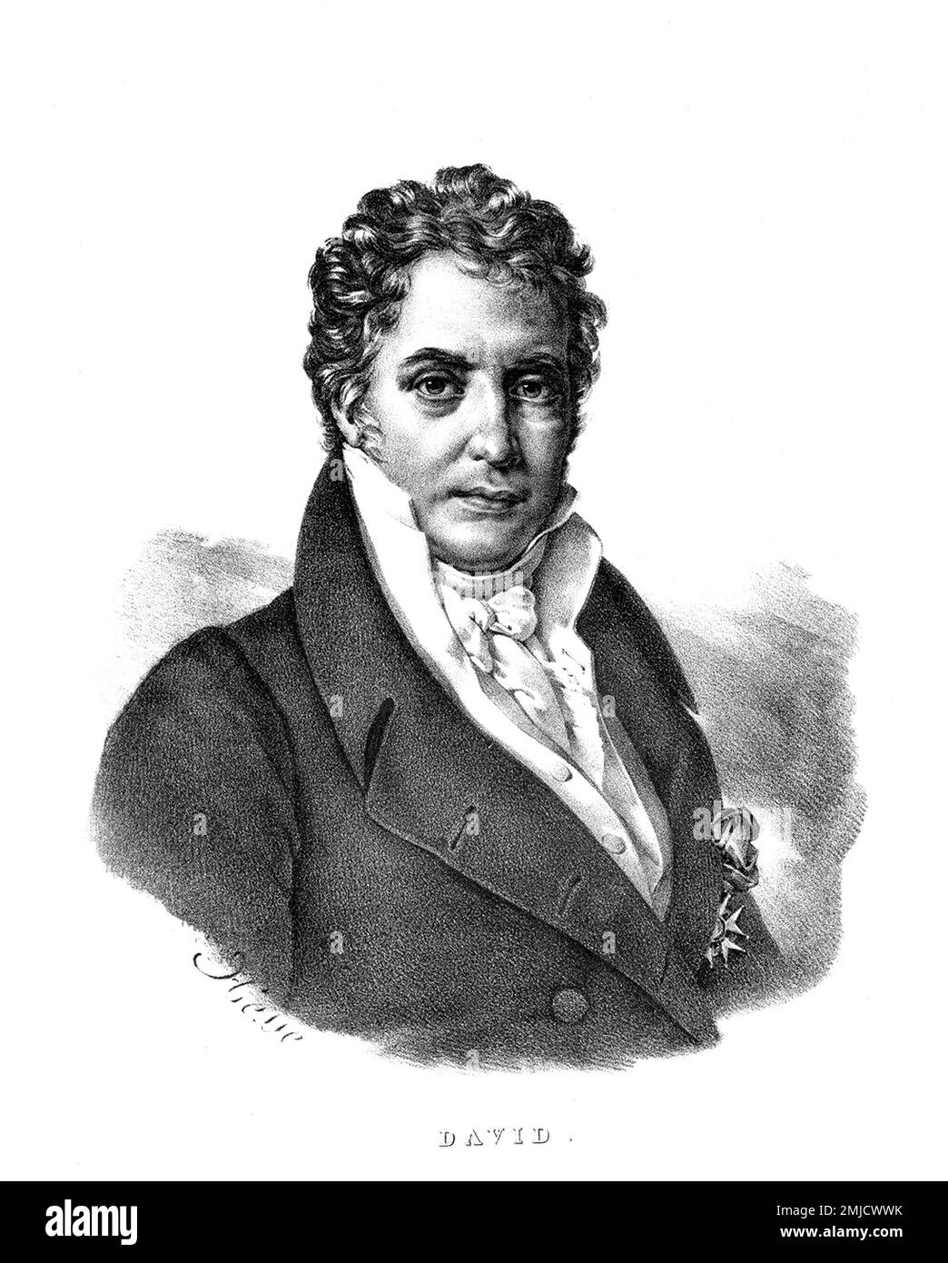 1800 Ca , Paris , FRANKREICH : der gefeierte neoklassizistische französische Maler Jacques-Louis David ( Jacques Louis , 1748 - 1825 ). Graviertes Porträt von 1840 Ca , Frankreich. - GESCHICHTE - FOTO STORICHE - KUNST - Arte - PITTURA - Malerei - PITTORE - Künstler - Artista - Portrait - Rituto - Incisione - illustrazione - Illustration - NEOCLASSICO - NEOCLASSICISMO - NEOKLASSIZISMUS -- ARCH?IVIO GBB Stockfoto