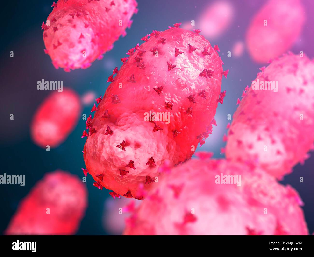 Mpocken-Virus-Partikel, Illustration Stockfoto
