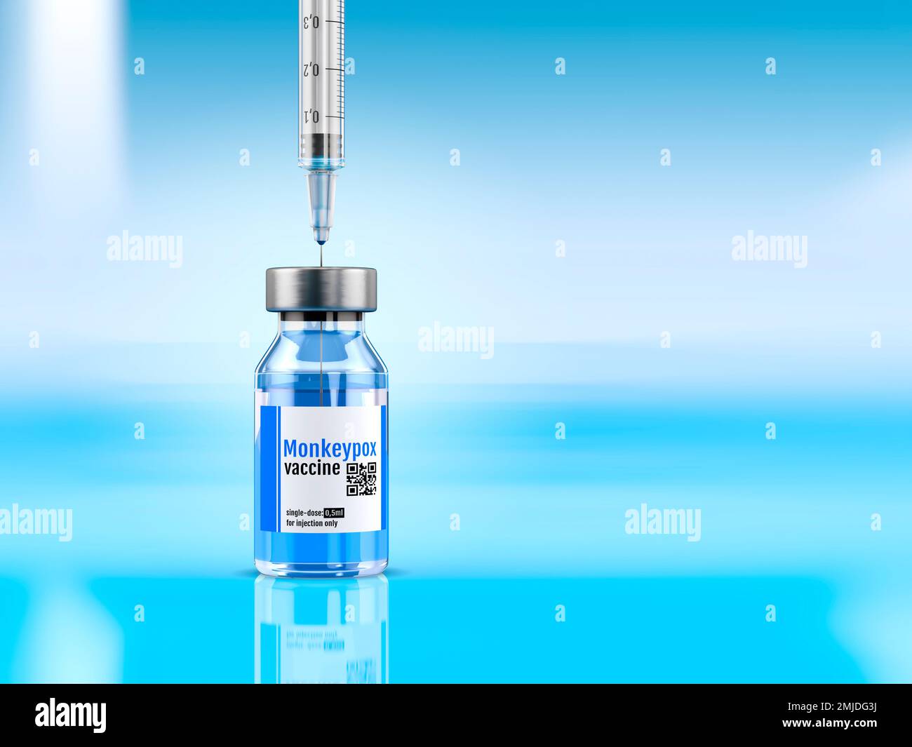 Pockenimpfstoff, konzeptionelle Illustration Stockfoto