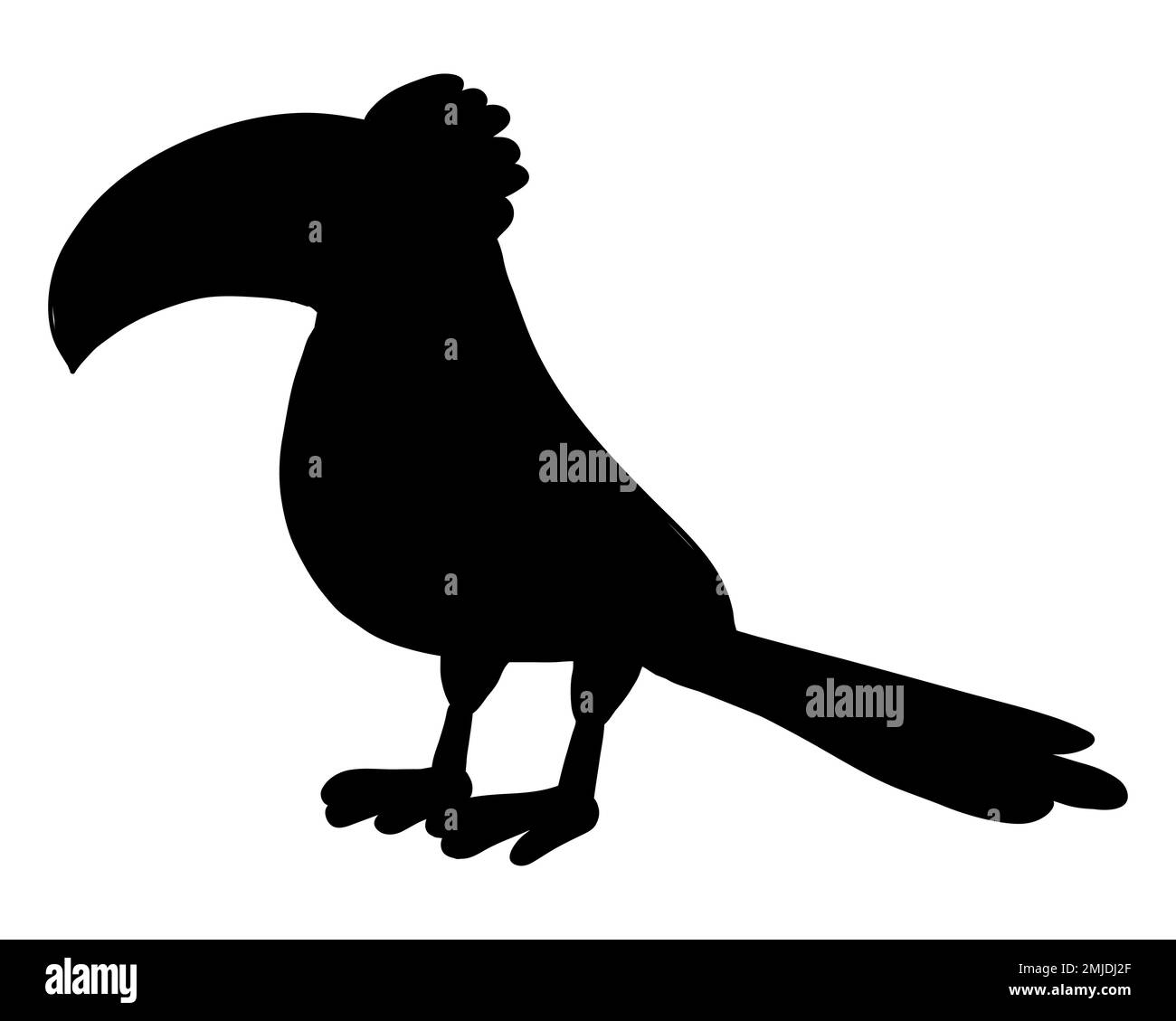 Toucan toco, Ramphastos toco, schwarze Silhouette, Vogel isoliert auf weißem Hintergrund, Logo und Symbolvektor Stock Vektor