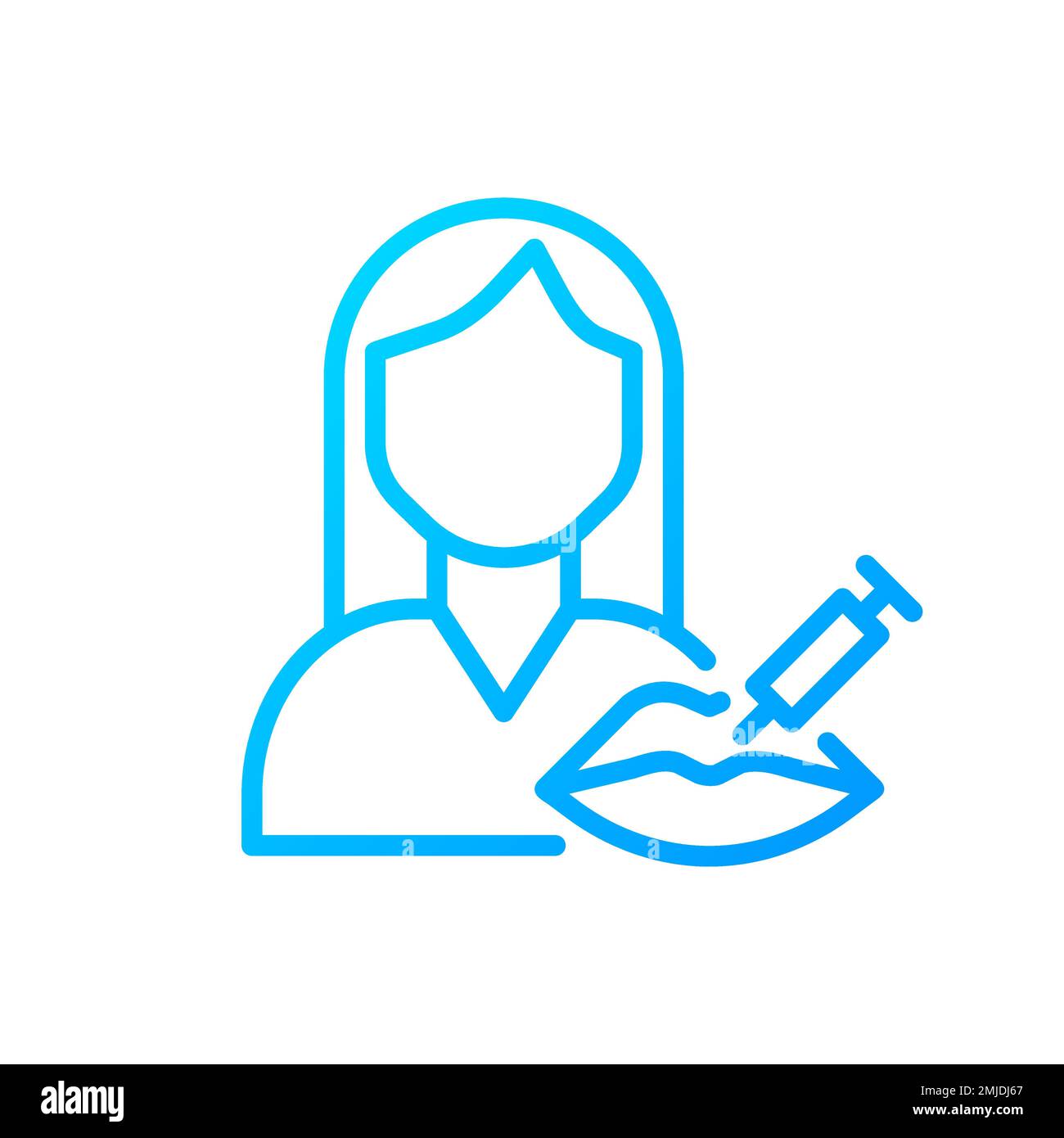 Kosmetikdienstleistungen Symbol für linearen Vektor mit perfektem Farbverlauf Stock Vektor