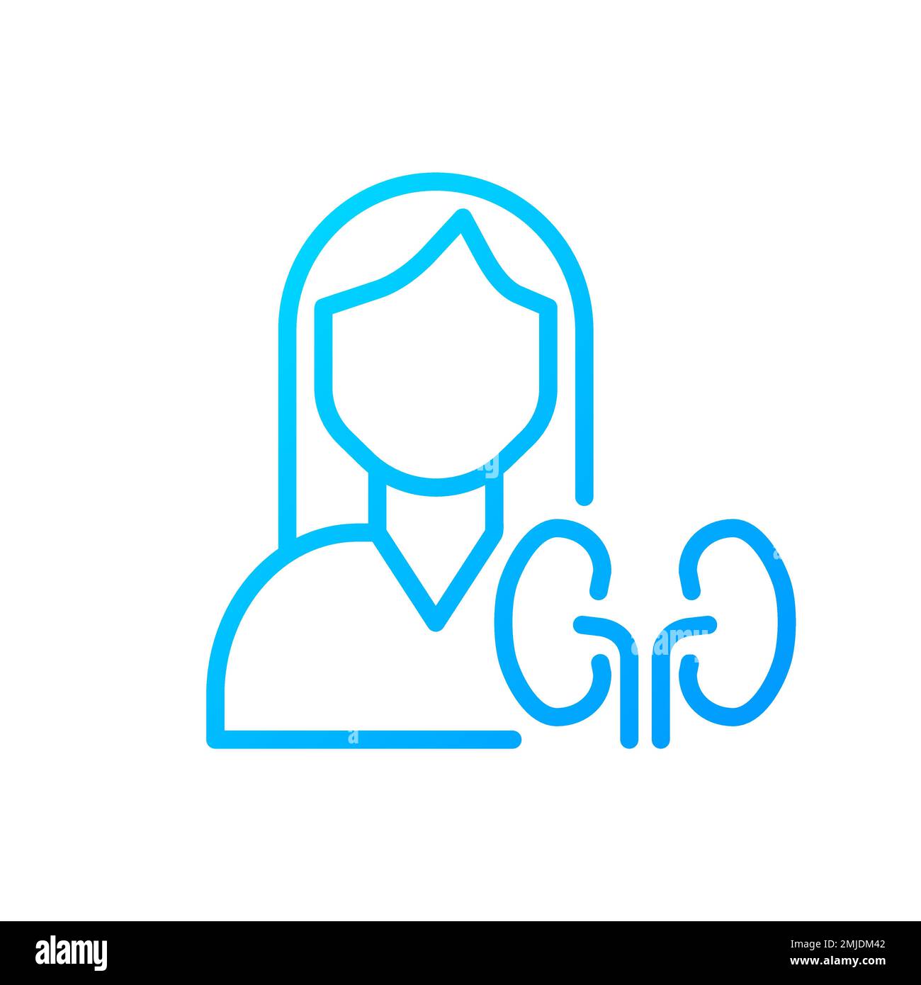 Symbol für linearen Vektor mit nephrologischem Pixel-Perfect-Gradient Stock Vektor