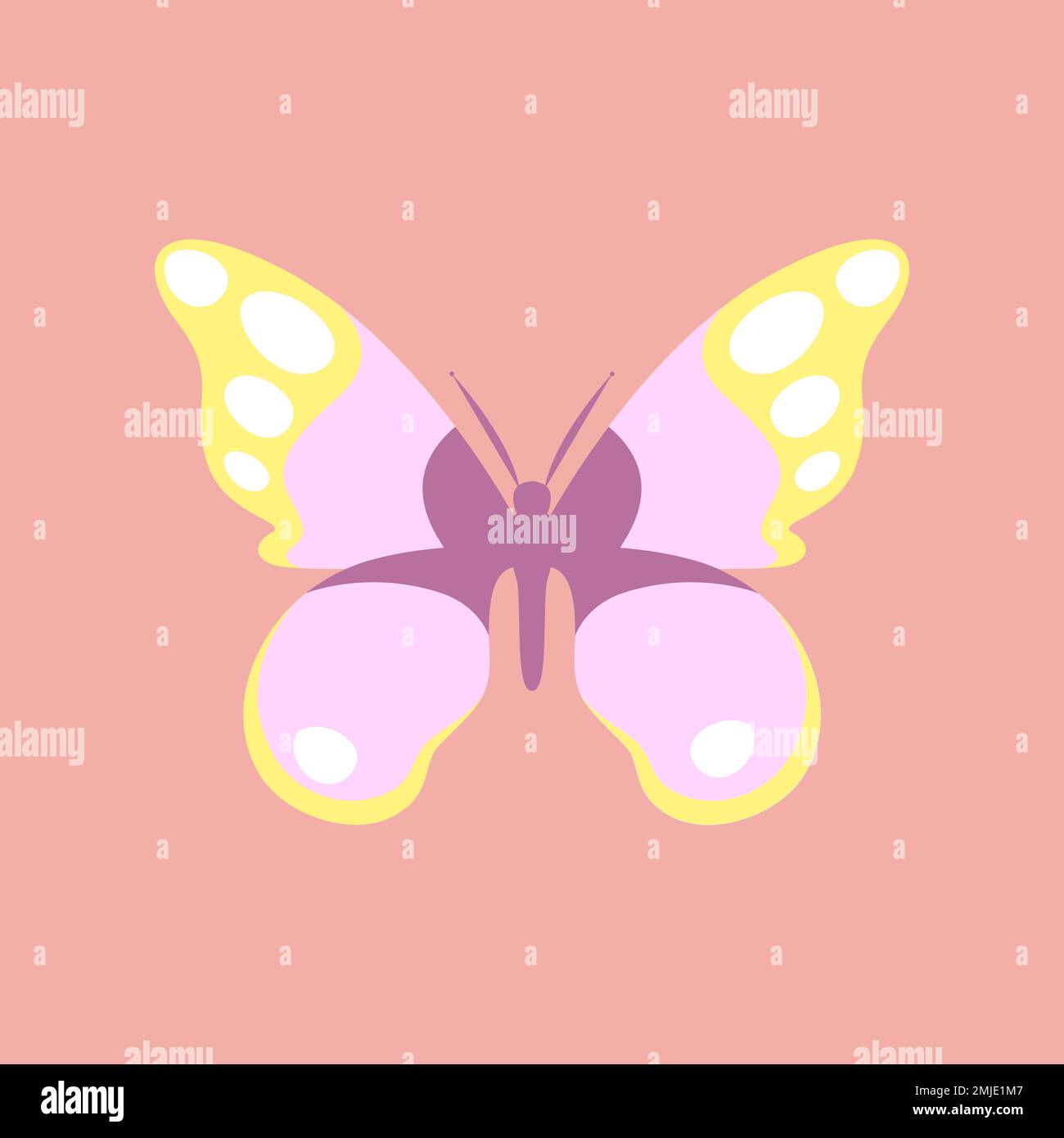 Ein Satz Schmetterlinge verschiedener Farben und Formen, isoliert auf weißem Hintergrund. Wunderschöne fliegende Insekten. Vektordarstellung im flachen Cartoon-Stil. Stock Vektor