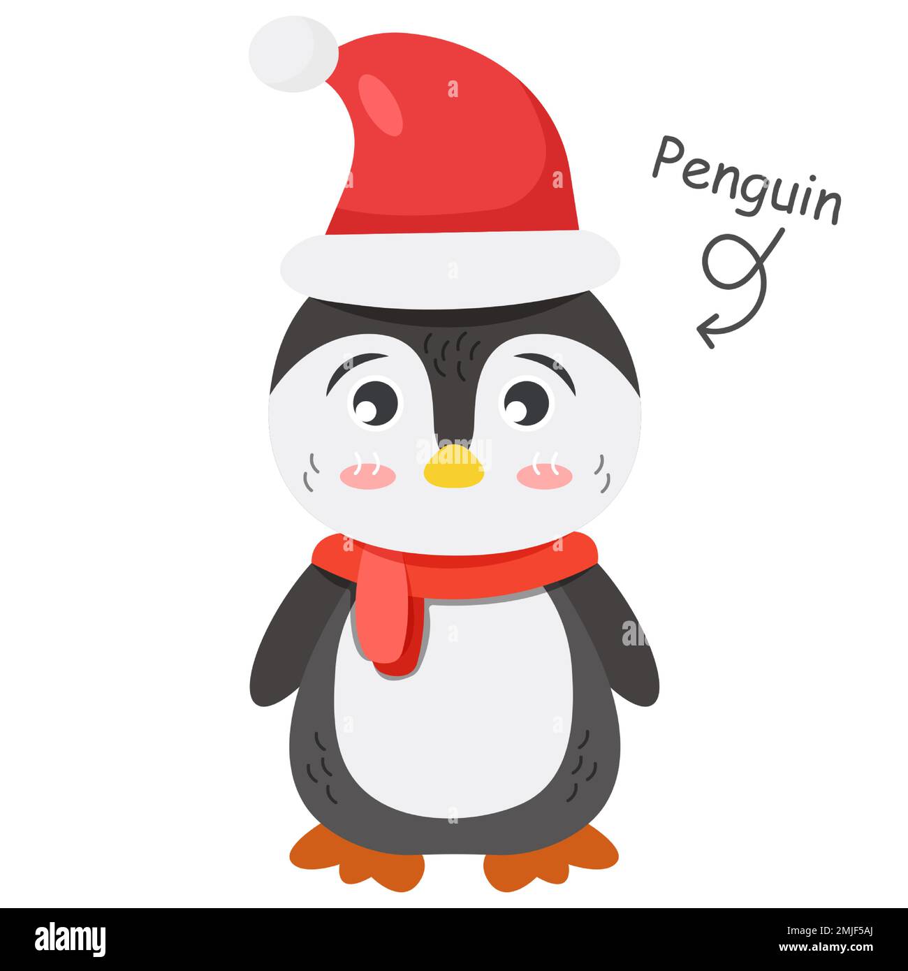 Pinguin-Zeichentrickfiguren mit Kleidung. Vector . Stock Vektor