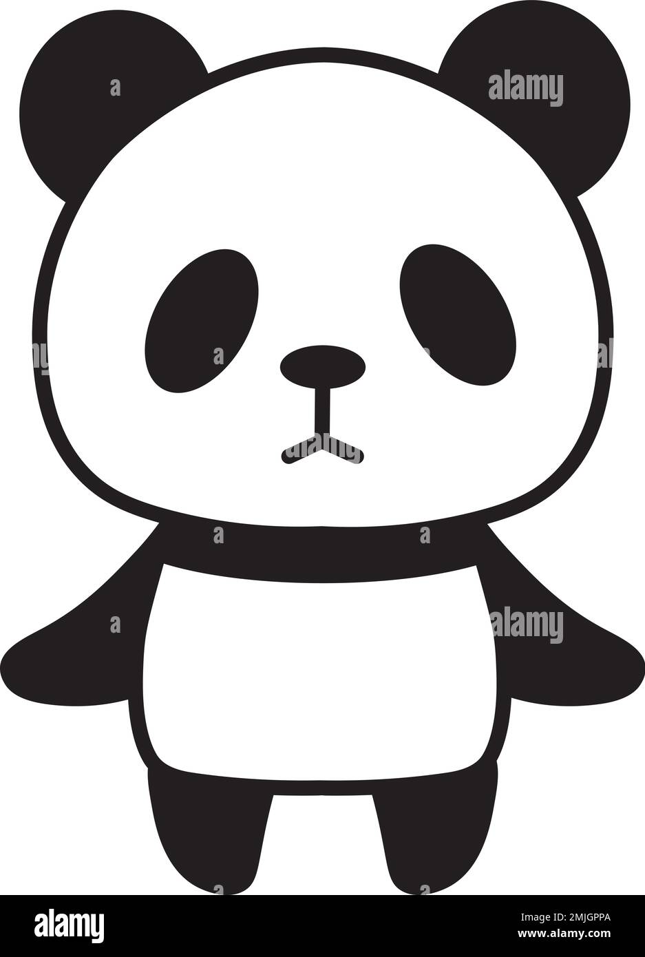 Einfache und süße Panda-Illustration. Eine Illustration, deformiert wie ein Stofftier. Stock Vektor