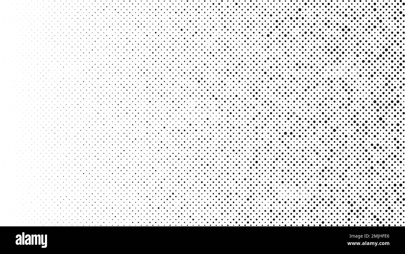 Gradient mit Kornversteiftung. Verblasste stochastische Dotwork-Textur. Zufälliges Grunge Noise Background. Schwarze Punkte, Flecken oder Partikel Tapete. Halbton Stock Vektor