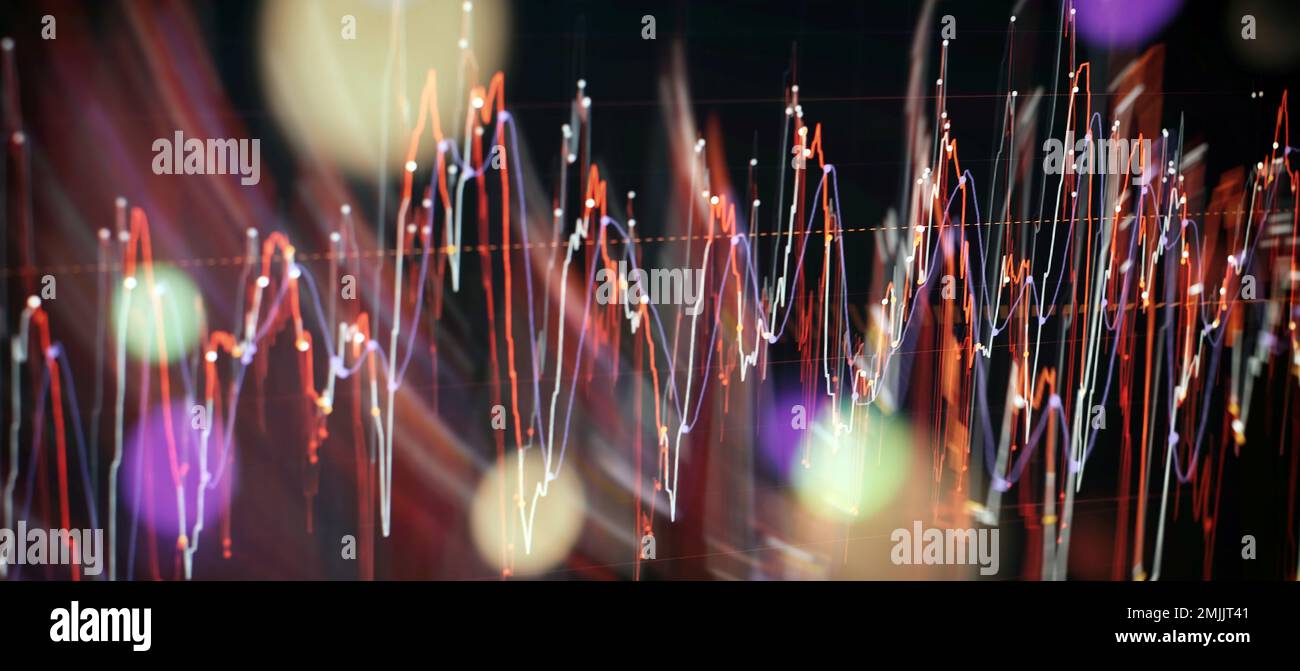 Hintergrund des Geschäftsdiagramms. Grafik der Finanzaktienmärkte zu Technologie Stockfoto