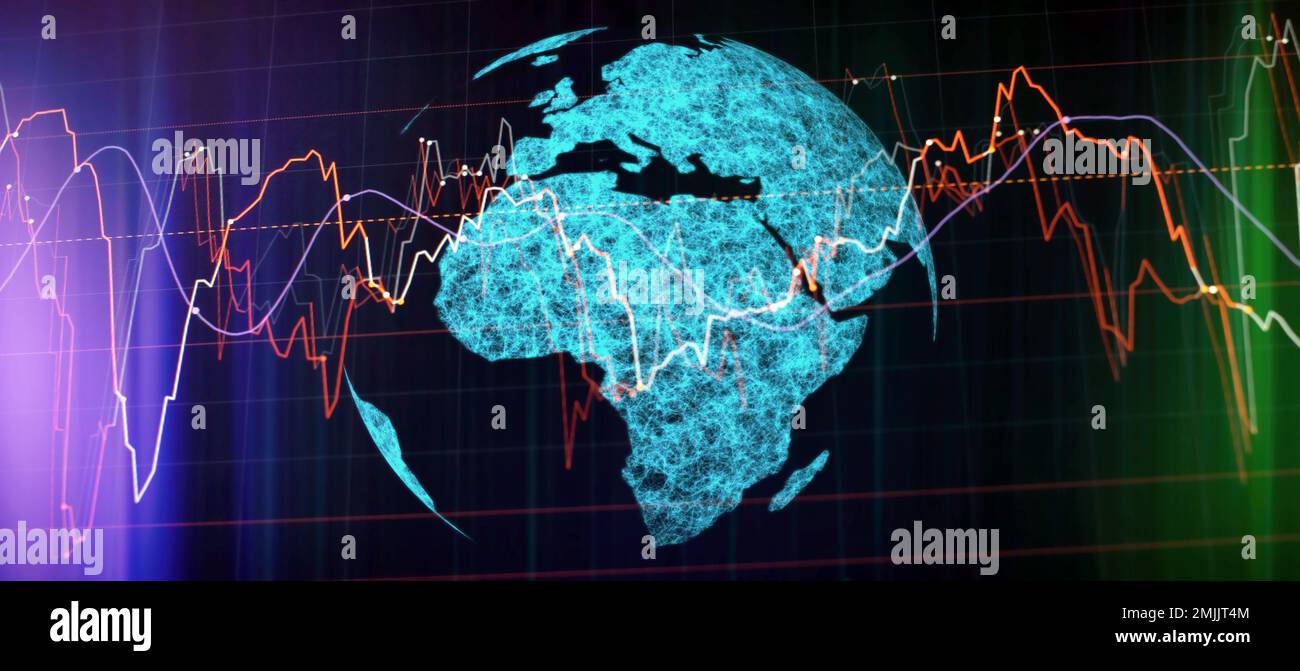 Hintergrund des Geschäftsdiagramms. Grafik der Finanzaktienmärkte zu Technologie Stockfoto
