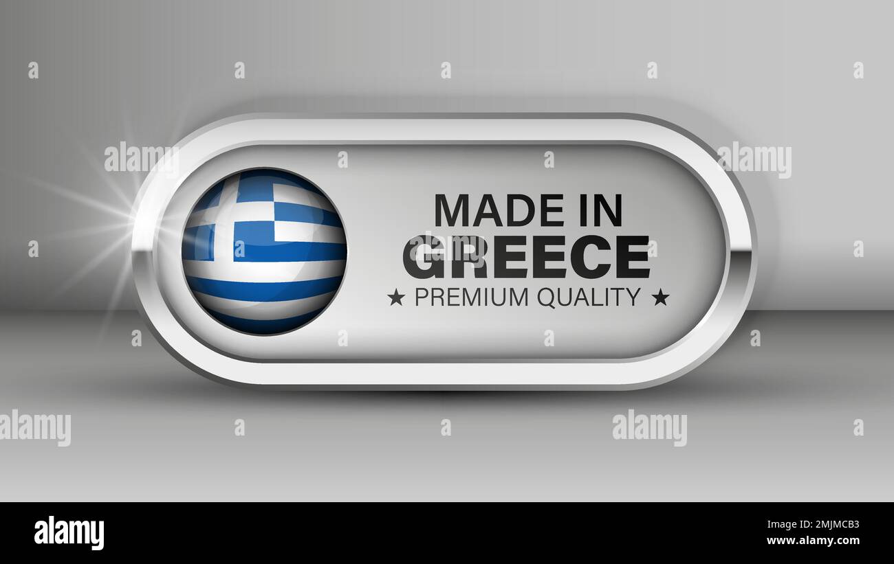 Made in Greece Grafik und Label. Element der Wirkung für die Verwendung, die Sie daraus machen möchten. Stock Vektor
