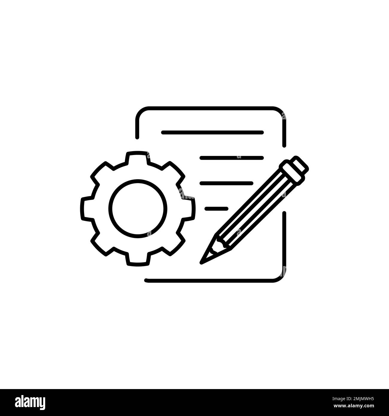 Liniensymbol für Content-Management, Entwicklung und Geschäft, seo-Signaturvektorgrafiken, ein lineares Muster auf weißem Hintergrund Stock Vektor