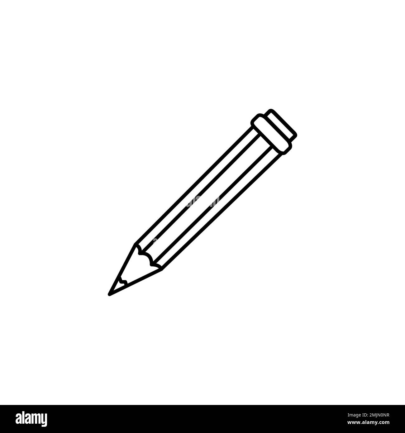 Bleistiftsymbol. Hochwertiges Kontursymbol für Webdesign oder mobile App. Dünne Linie für Designlogo. Schwarzes Umriss-Piktogramm auf weißem Hintergrund Stock Vektor