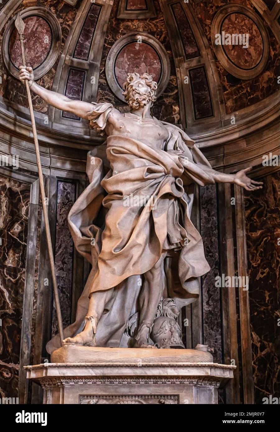 Vatikanstadt Petersdom - Statue von San Longino von Lorenzo Bernini Stockfoto