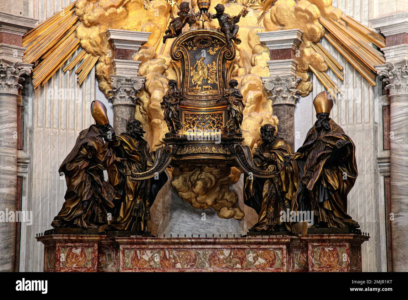 Vatikanstadt Petersdom Kathedrale Petri von Lorenzo Bernini Stockfoto