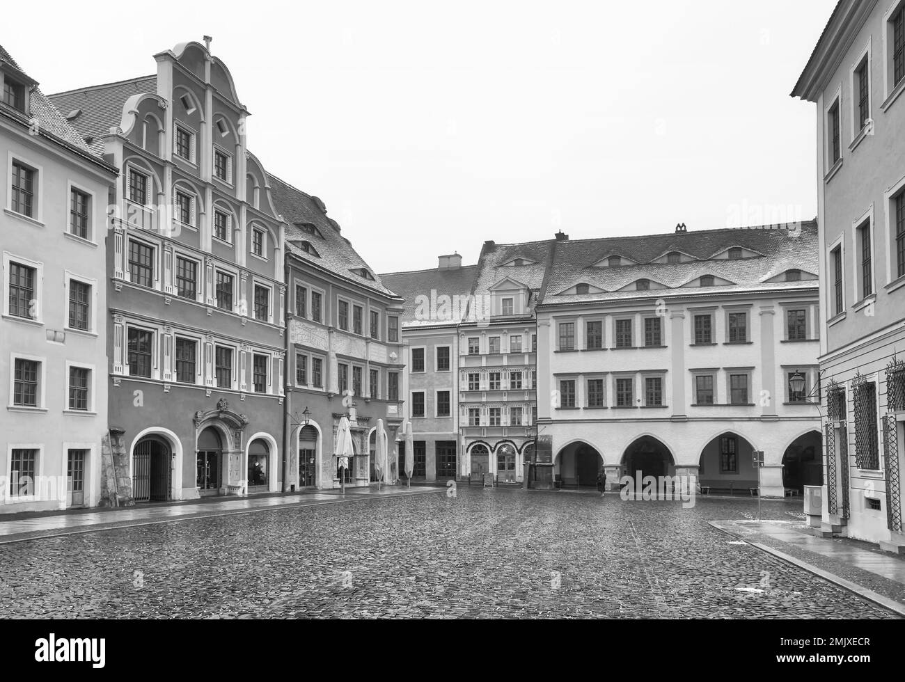 Die Altstadt von Görlitz im Winter, Deutschland. Stockfoto