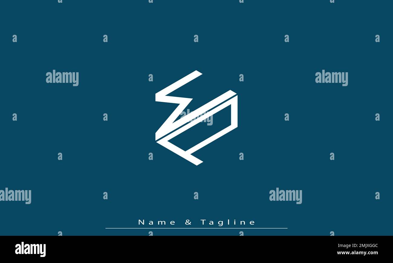 Alphabet Buchstaben Initialen Monogramm Logo WP , PW Stock Vektor