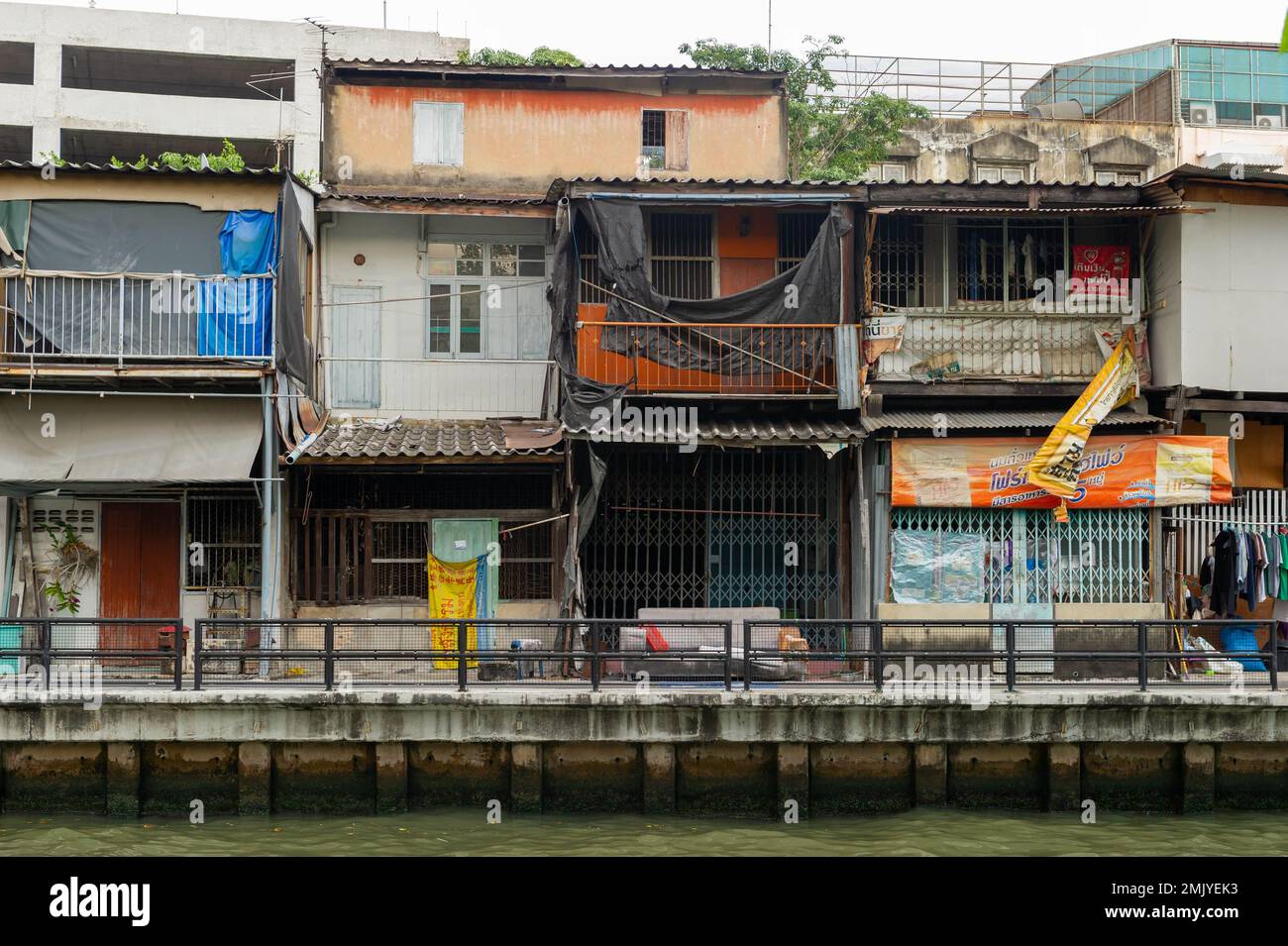 Bangkok Canal Houses, Thailand Stockfoto