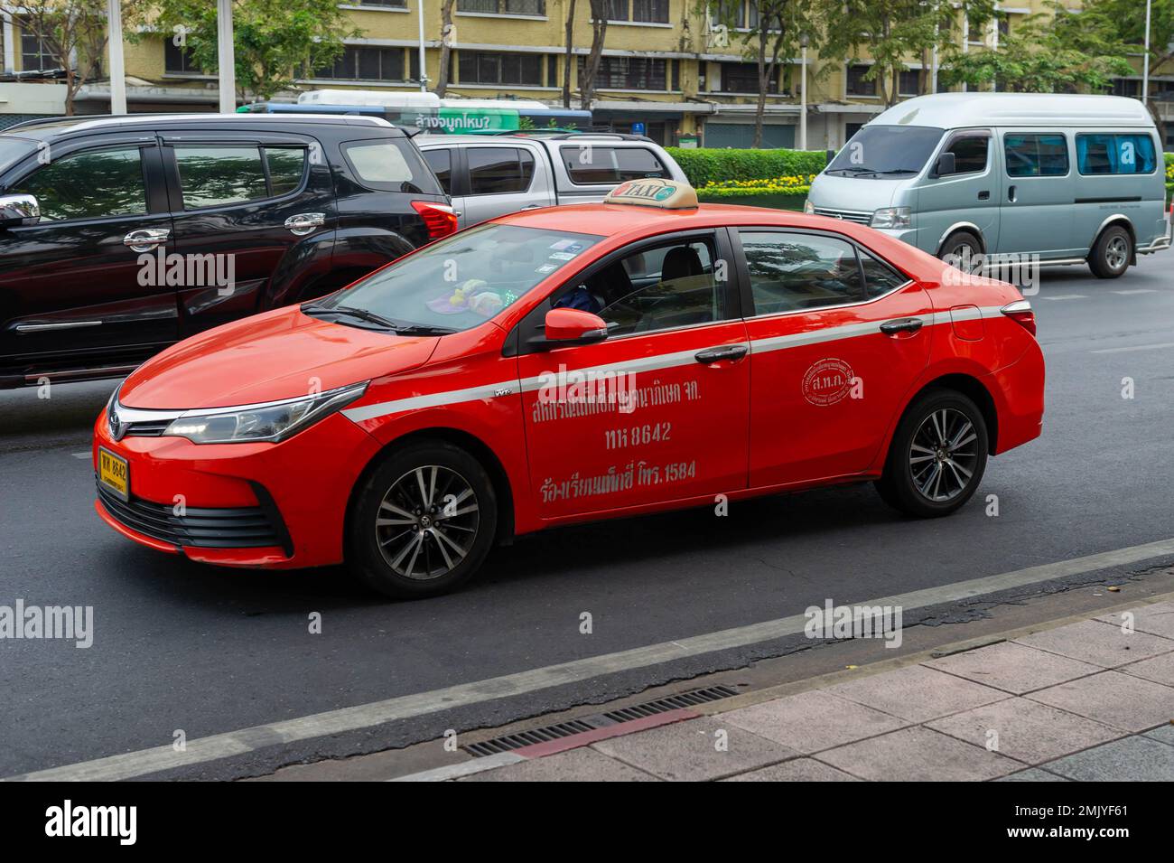 Ein Toyota Avensis, Thai Taxi in Bangkok Stockfoto