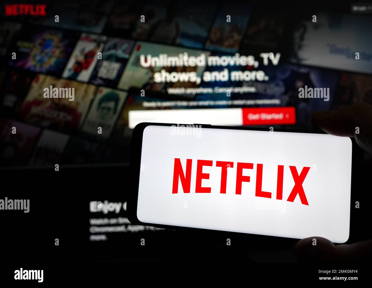 Video-on-Demand-Webseite für Netflix-Abonnements Stockfoto