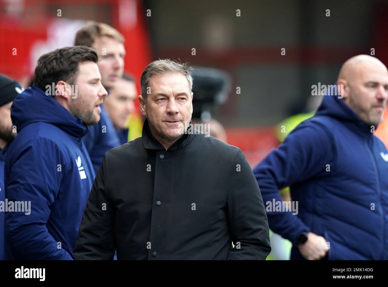 Crawley Town Manager Scott Lindsey vor dem Sky Bet League 2 Spiel im Broadfield Stadium, Crawley. Foto: Samstag, 28. Januar 2023. Stockfoto