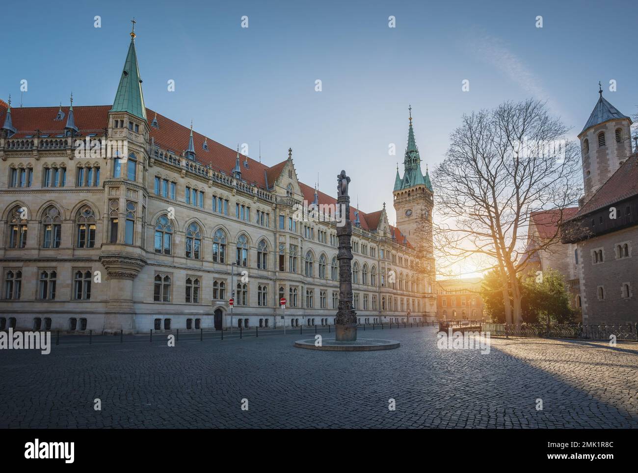 Rathaus und Domplatz - Braunschweig, Niedersachsen, Deutschland Stockfoto