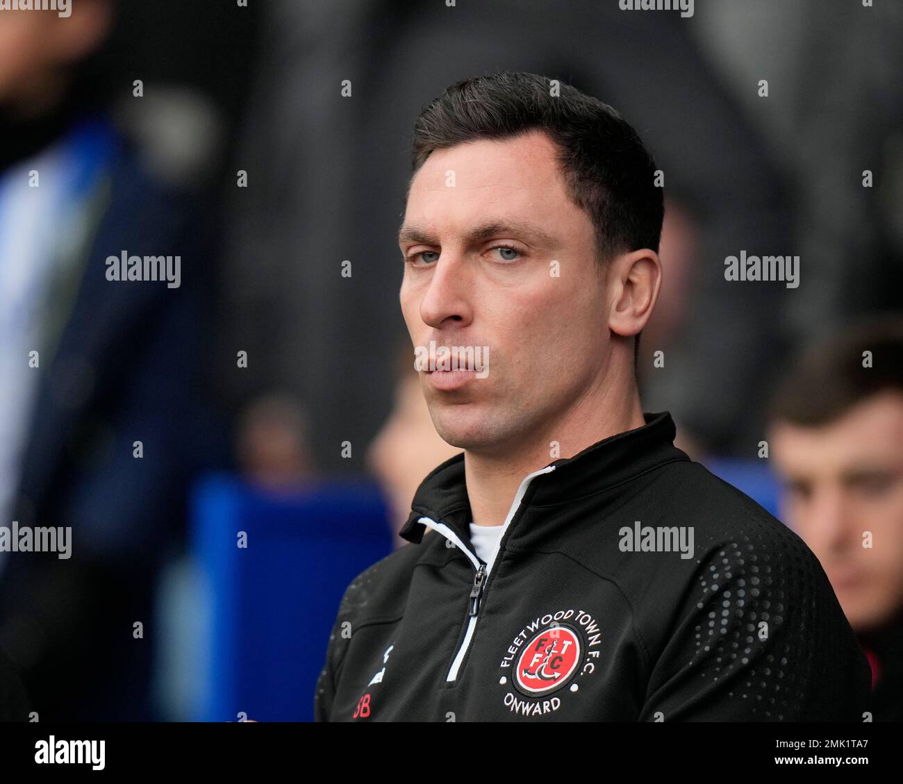 Sheffield, Großbritannien. 28. Januar 2023. Scott Brown Manager von Fleetwood Town während des Emirates FA Cup 4. Runde Spiel Sheffield Wednesday vs Fleetwood Town in Hillsborough, Sheffield, Großbritannien, 28. Januar 2023 (Foto von Steve Flynn/News Images) in Sheffield, Großbritannien, 1./28. Januar 2023. (Foto: Steve Flynn/News Images/Sipa USA) Guthaben: SIPA USA/Alamy Live News Stockfoto