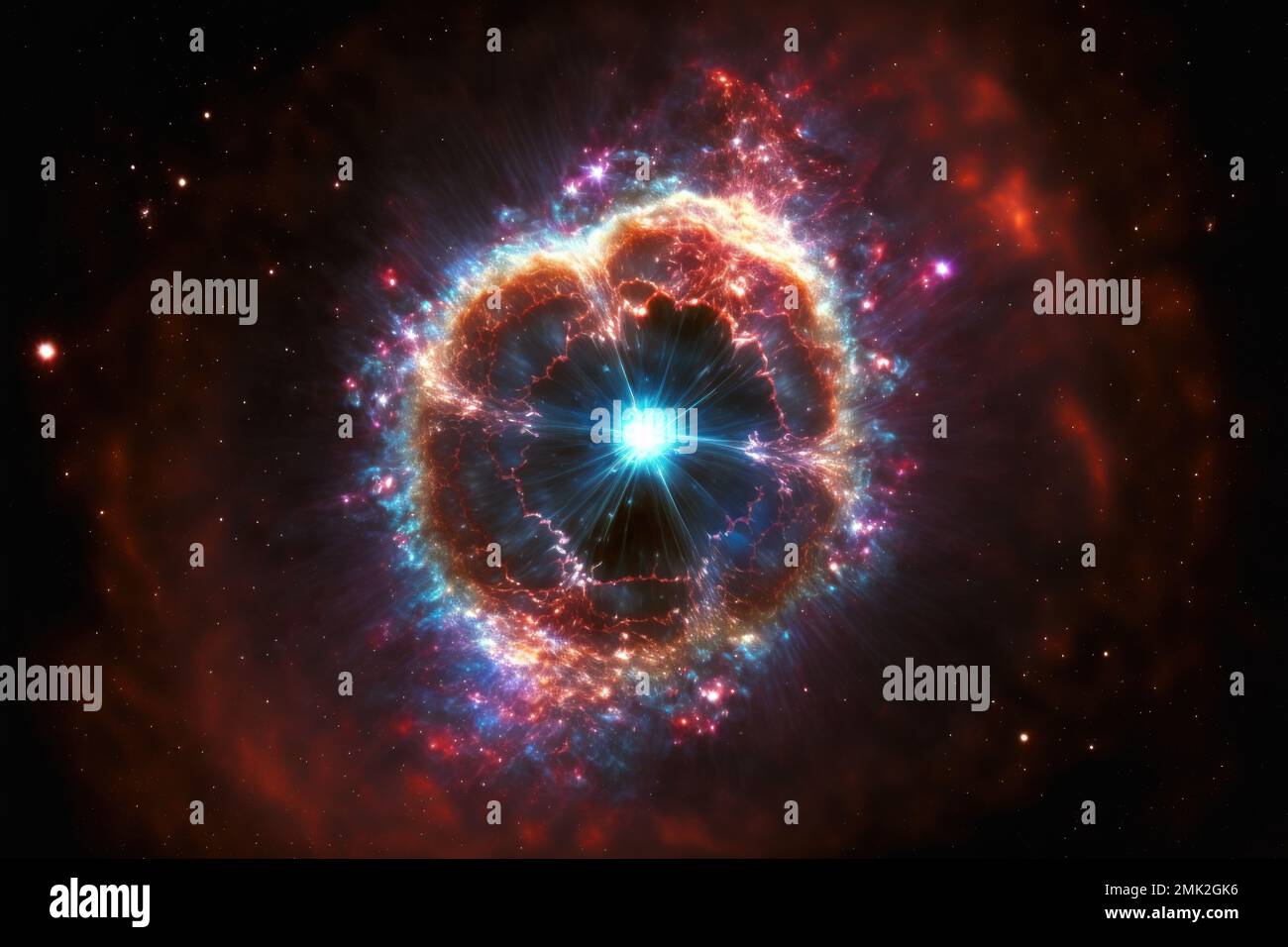 Riesige Supernova-Explosion im Weltraum, Generative, KI Stockfoto