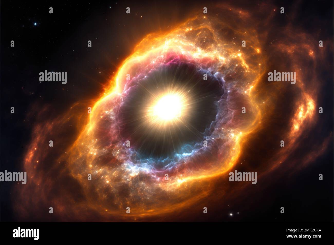 Riesige Supernova-Explosion im Weltraum, Generative, KI Stockfoto