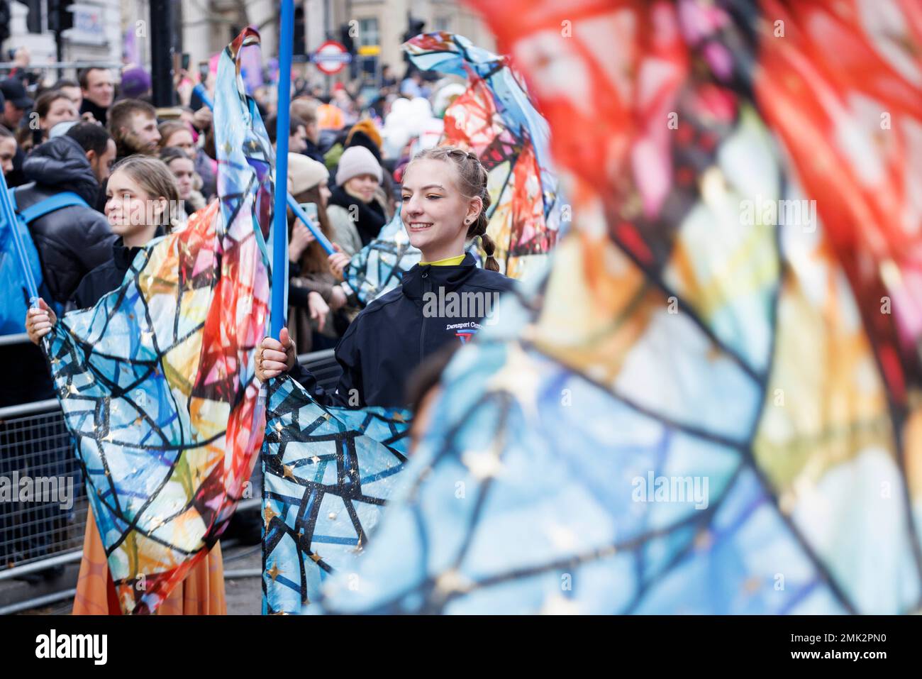 Die Silvesterparade findet im Zentrum von London statt, um das neue Jahr 2023 zu feiern. Aufnahme am 1. Januar 2023. © Belinda Jiao jiao.bili Stockfoto