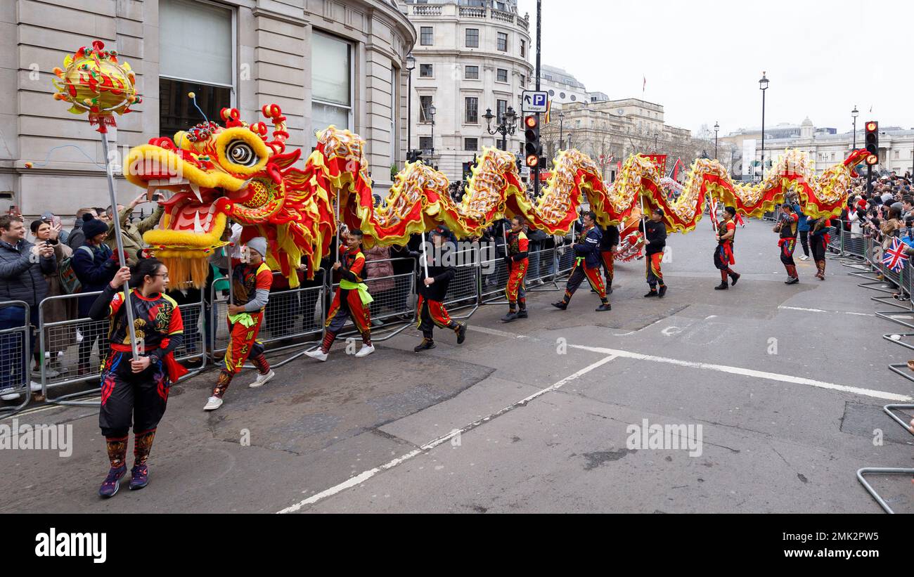 Die Silvesterparade findet im Zentrum von London statt, um das neue Jahr 2023 zu feiern. Aufnahme am 1. Januar 2023. © Belinda Jiao jiao.bili Stockfoto