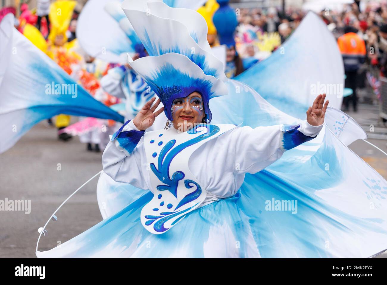 Die Silvesterparade findet im Zentrum von London statt, um das neue Jahr 2023 zu feiern. Aufnahme am 1. Januar 2023. © Belinda Jiao jiao.bili Stockfoto