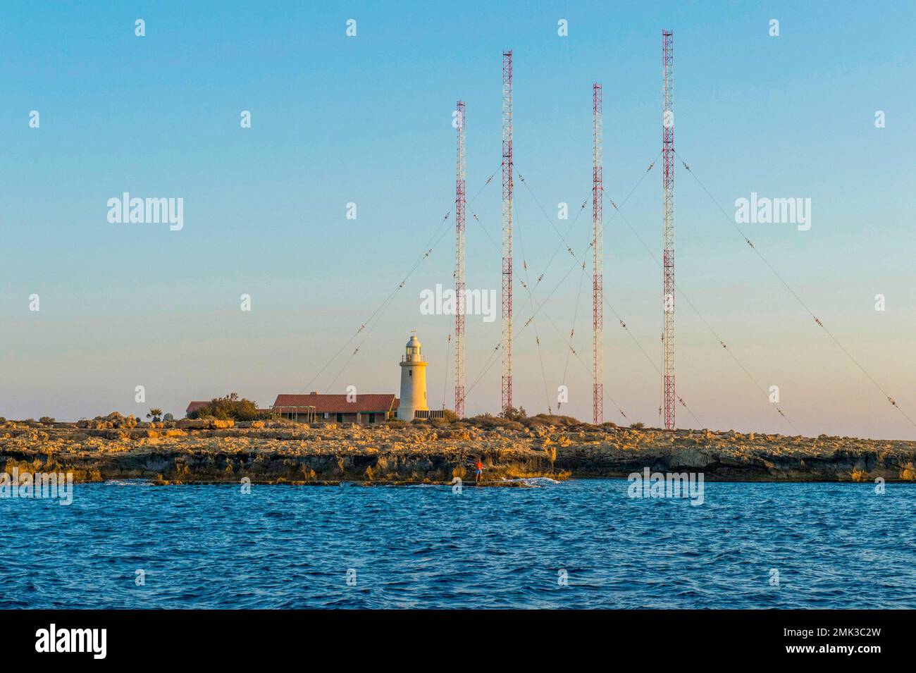 Antennen in Cape Greko, Zypern Stockfoto