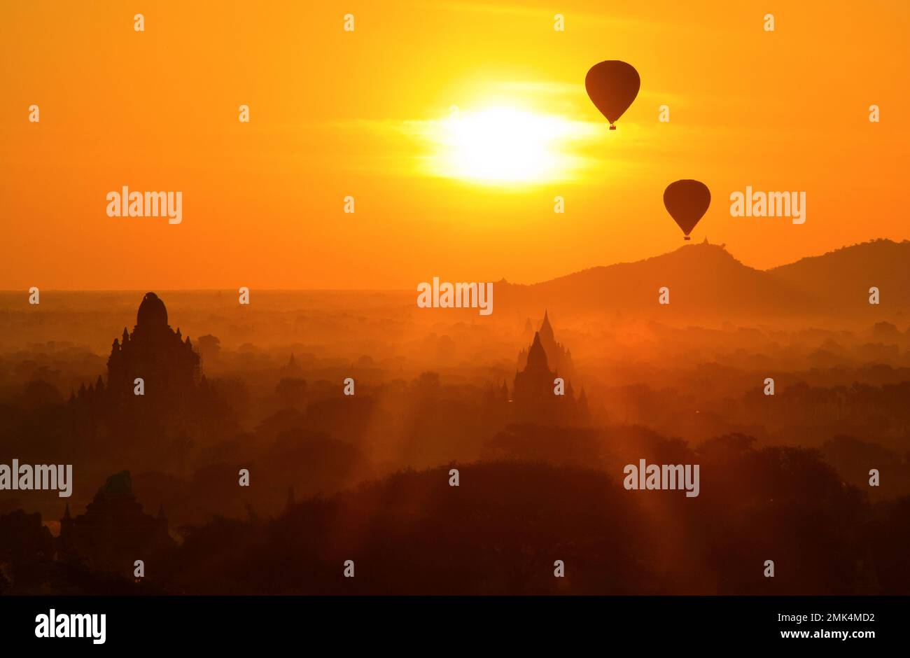 Sonnenaufgang über Bagan Stockfoto