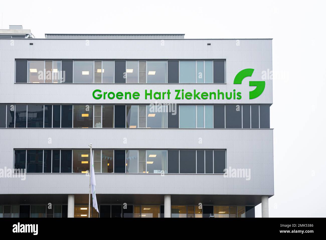 Fassade des Krankenhauses 'Groene Hart Ziekenhuis' in der Stadt Gouda. Stockfoto