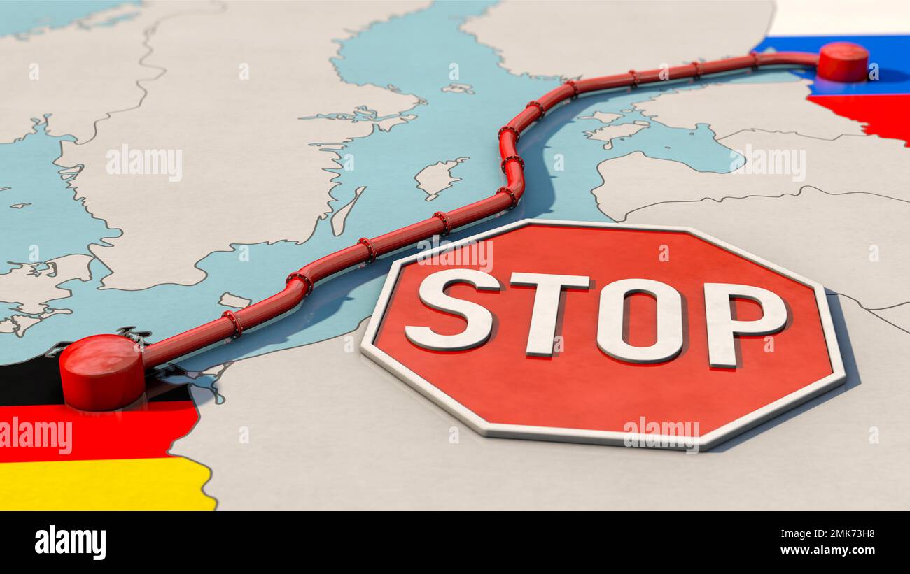 Symbolbild Erdgaspipeline Nord Stream 2 gestoppt Stockfoto