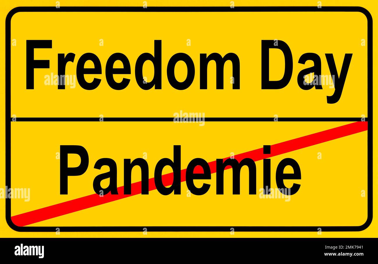 Symbolisches Bild, Pandemie wird endemisch, Freiheitstag in Deutschland am 20. 03. 2022, Corona-Krise, Deutschland Stockfoto