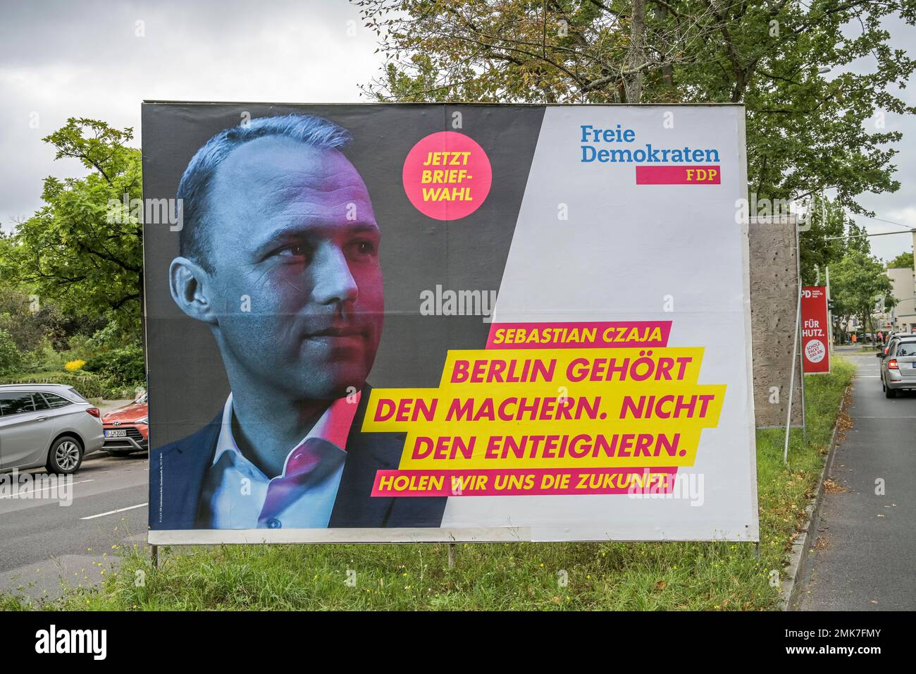 FDP, Sebastian Czaja, Wahlplakat, Wahlen zum Berliner Repräsentantenhaus, Berlin, Deutschland Stockfoto